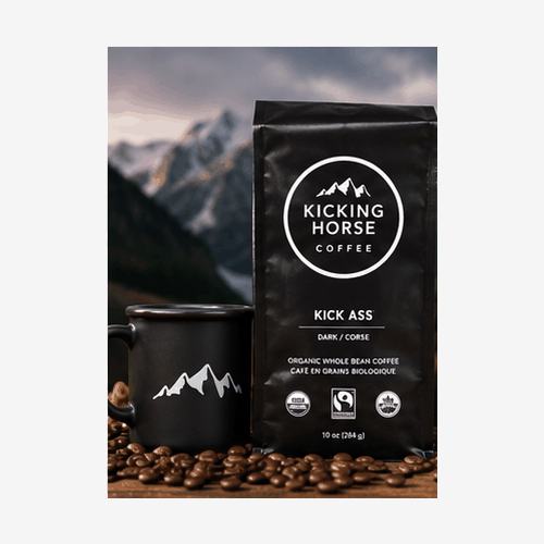 Kicking Horse Coffee brand and freshly roasted coffee